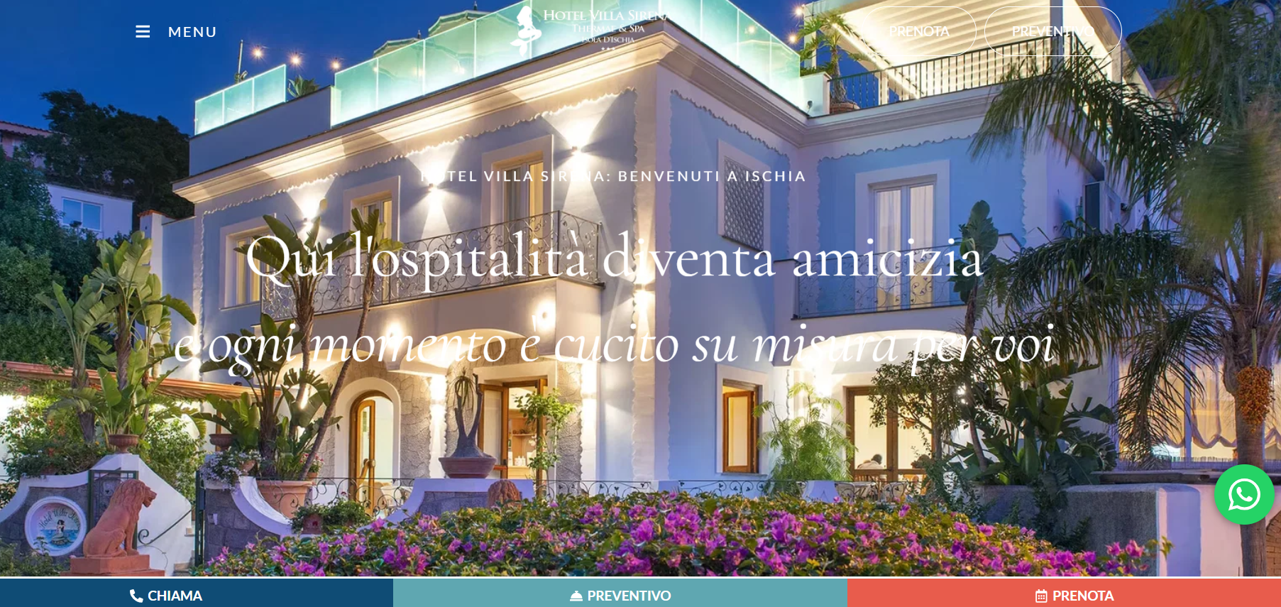 Home page del sito di Hotel Villa Sirena a Ischia