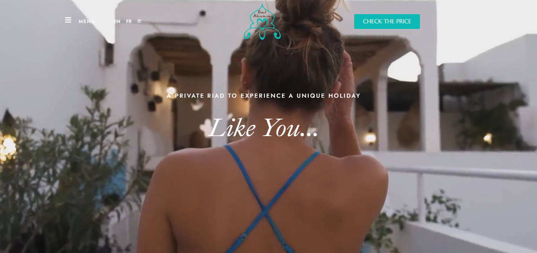 Home page del sito di Riad Alkemia a Marrakech
