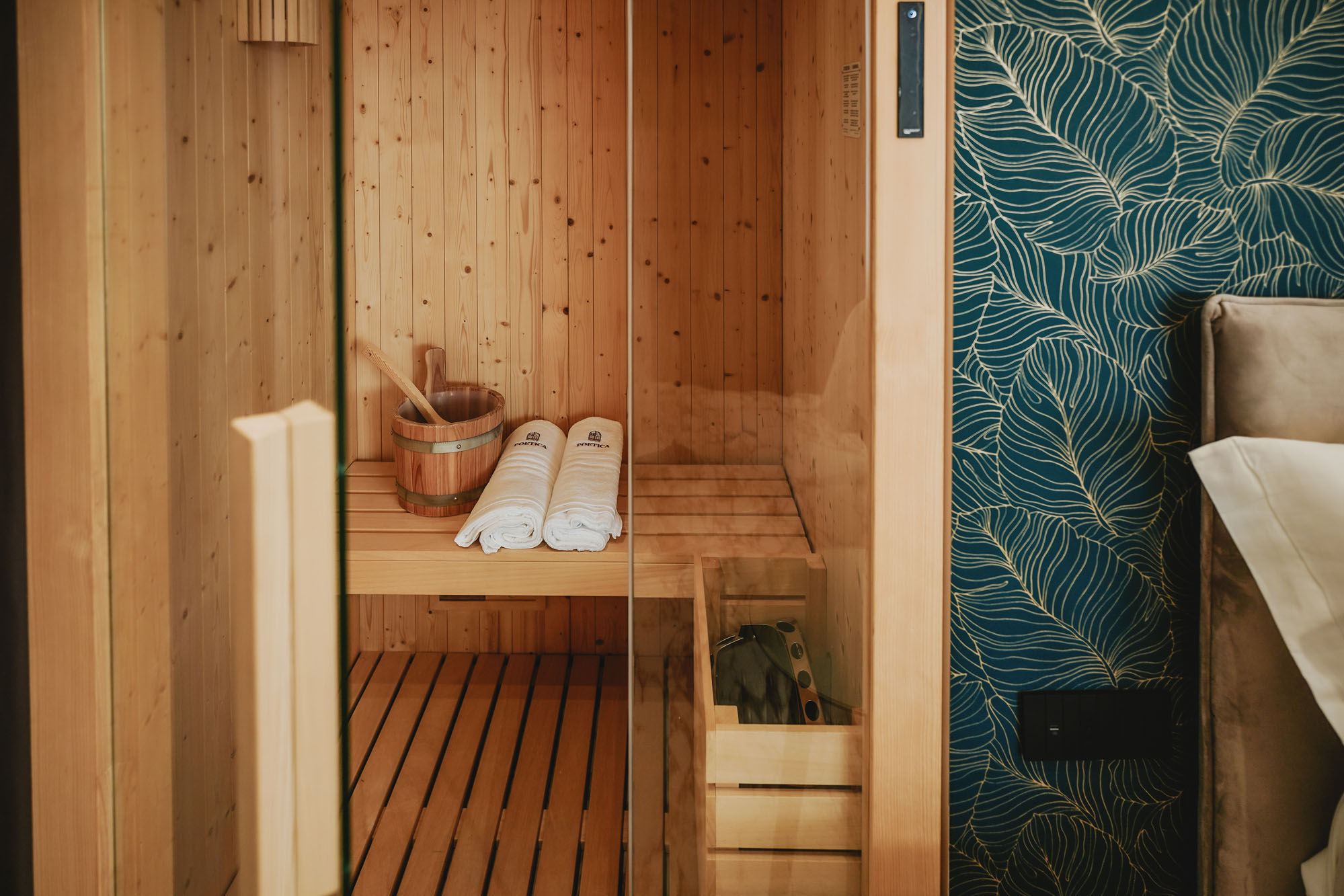 Fotografia della sauna del Poetica Hotel a Napoli